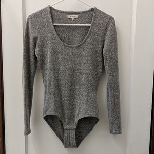 Madewell Heathered Gray Scoopneck Bodysuit